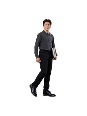 QIY Boys Black Lace Up Dress Shoes Youth Size 6